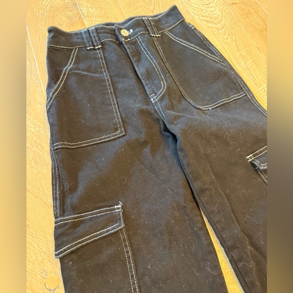 Alter’d State Dark Denim Flare Jeans with Patch Pockets XS - Picture 2 of 9
